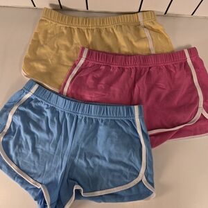 No Boundaries Set Of 3 Gym Shorts In Blue, Pink, & Yellow